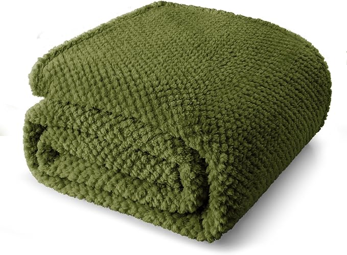 Whale Flotilla Queen Size Fuzzy Fleece Blanket, Fluffy Warm Soft Jacquard Bed by WHALEFLOTILLA