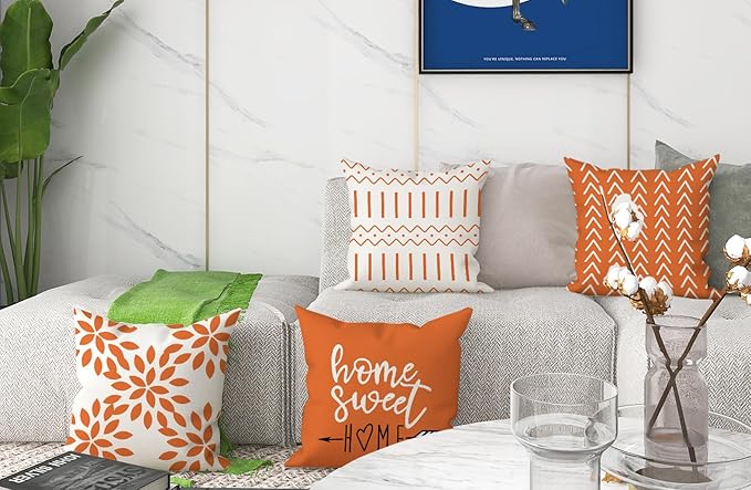 YCOLL Fall Pillow Covers 18x18 Set of 4, Modern Sofa Throw Pillow Cover - Image 2