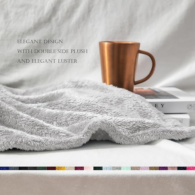 Exclusivo Mezcla Plush Fuzzy Fleece Bed Blanket Twin Size, Super Soft, Fluffy - Image 5