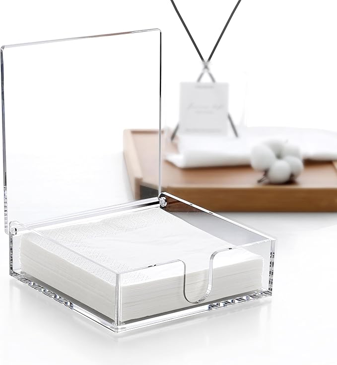 DINGHUO Acrylic Napkin Holder, Indoor & Outdoor, Bathroom Vanity - Image 2