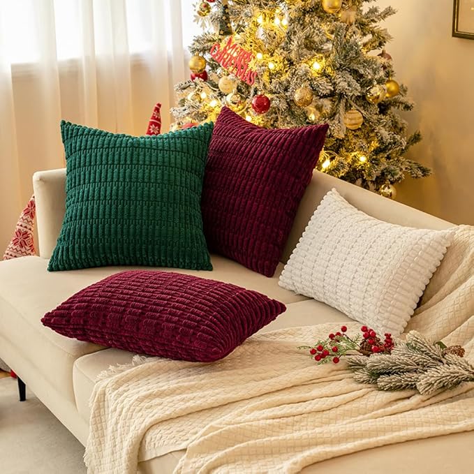 MIULEE Pack of 2 Corduroy Decorative Euro Sham Throw Pillow Covers 24x24 Inch - Image 12