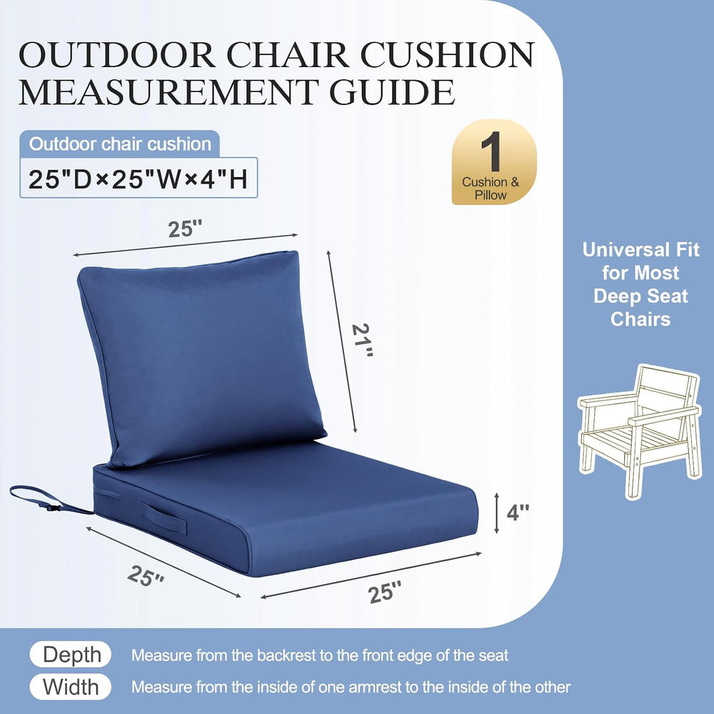 BPS 25 x 25 Inch Outdoor Chair Cushion Set
