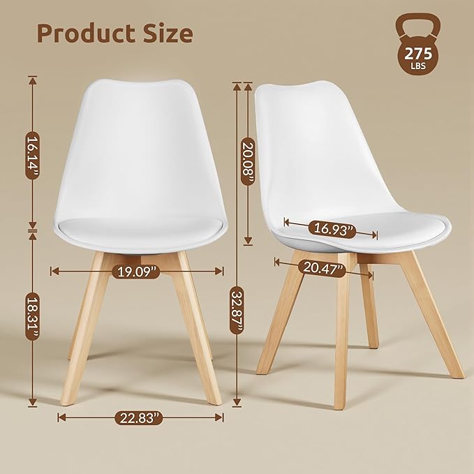 Dining Chairs Set of 8, Modern Upholstered Dining Room Chairs with PU Leather...