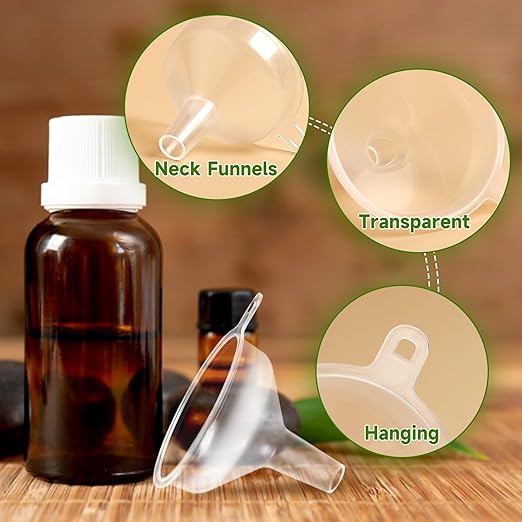 Small Funnels 6 Pack Mini Clear Funnel Easily Transfer Liquids Granules Powders - Image 3