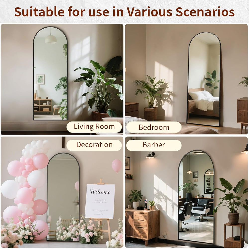 56" x 21" Arch Full Length Mirror, Floor Full Body Mirror