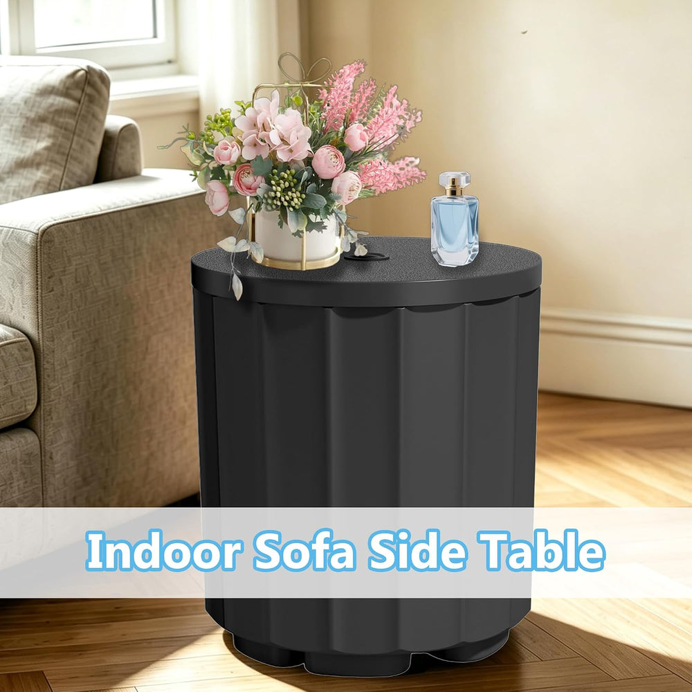 NicBex 2 in 1 Umbrella Stand Table with 1.5 Inch Hole, Black