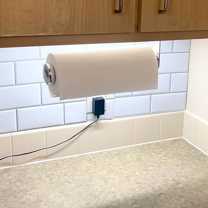 theaoo Paper Towel Holder Under Cabinet, One-Handed Tear Wall Mount Paper Towel - Image 4