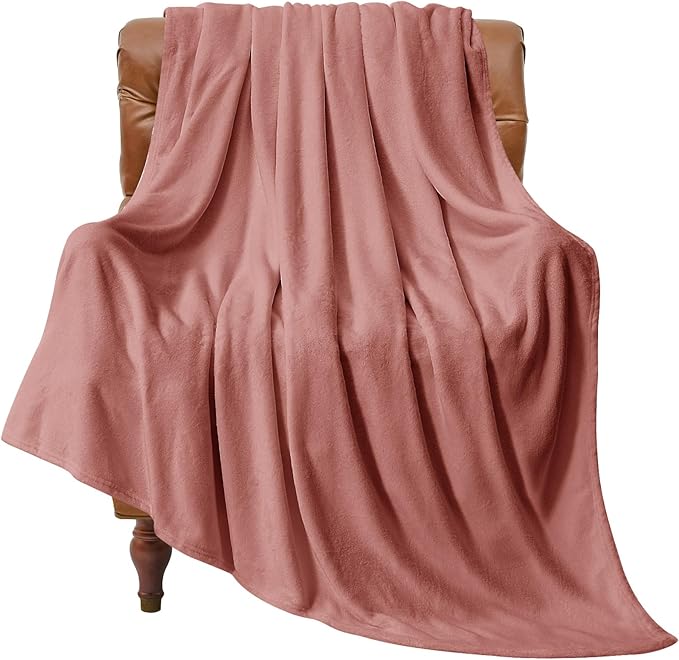 BEDELITE Fleece Blanket Dusty Pink Throw Blankets by BEDELITE