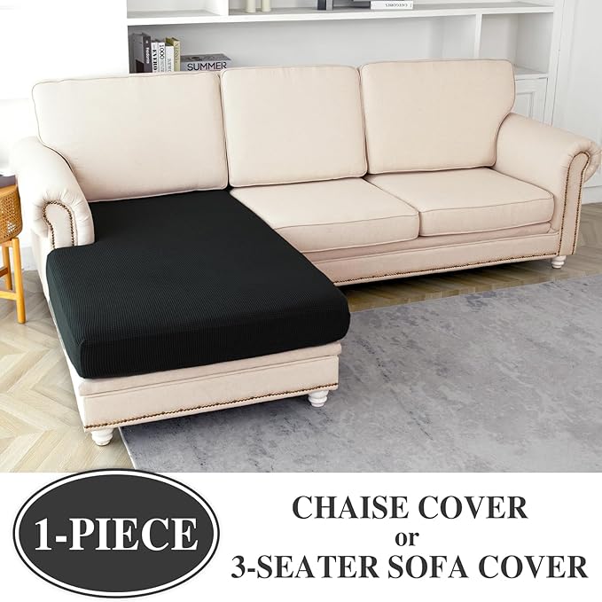 Couch Cushion Cover Chaise Lounge Cover Washable Separate Seat Chaise Couch - Image 2