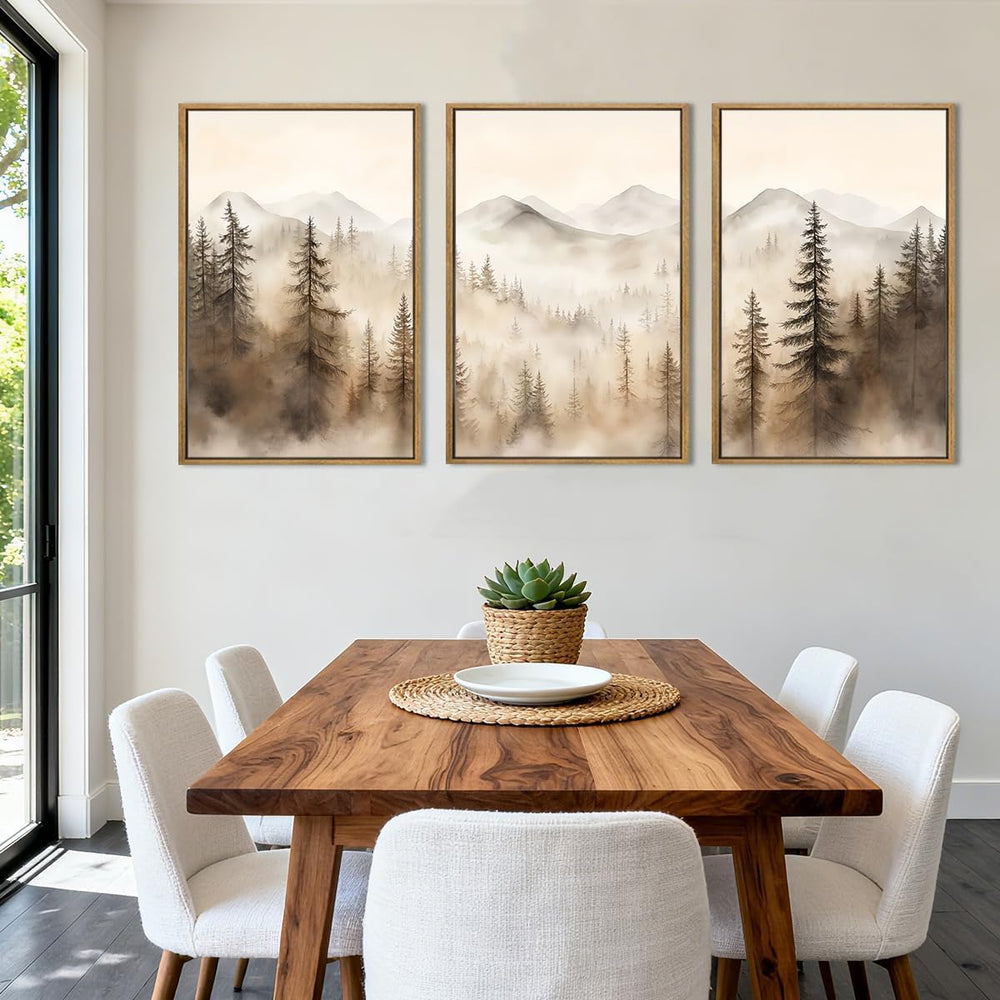 IARTTOP Extra Large Mountain Canvas Wall Art 24x36 Inch Framed Forest Woodlan...