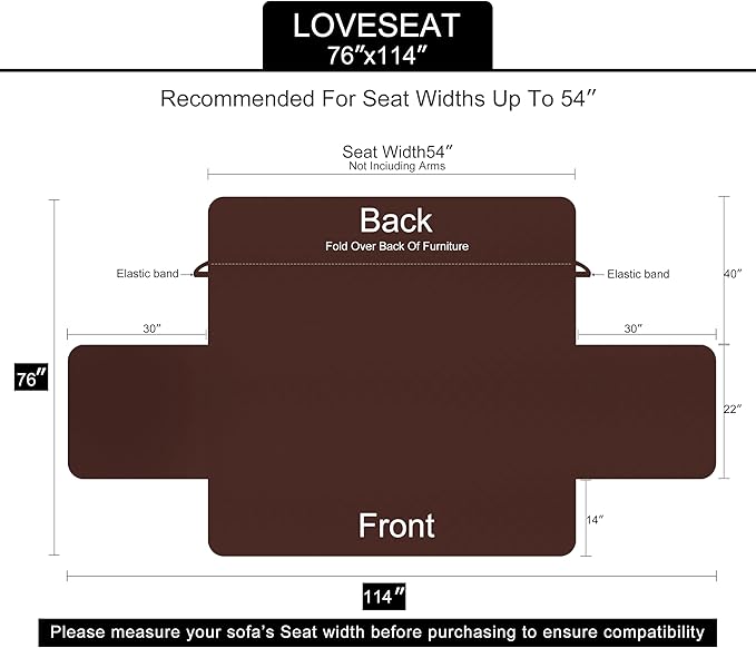 U-NICE HOME Loveseat Sofa Cover Reversible Couch Cover - Image 6