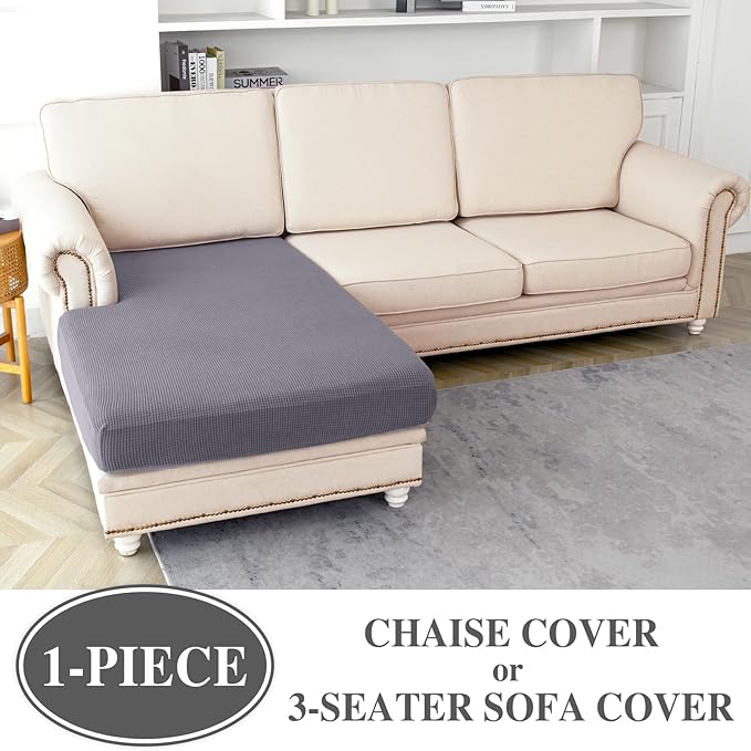 Couch Cushion Cover Chaise Lounge Cover Washable Separate Seat Chaise Couch - Image 2