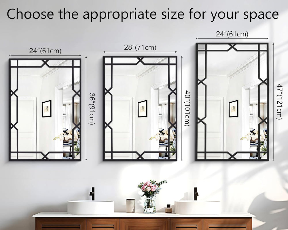 Large Living Room Mirror for Decor, 28" x 40" Rectangle Bathroom Mi...