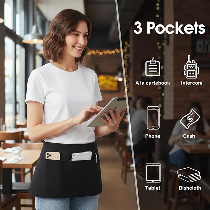 BOHARERS 6 Pack Waitress Aprons - Image 3