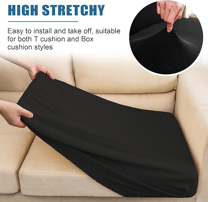SICHOWEL Water-Repellent Sofa Cushion Covers Jacquard High Stretch Fabric Chair - Image 5