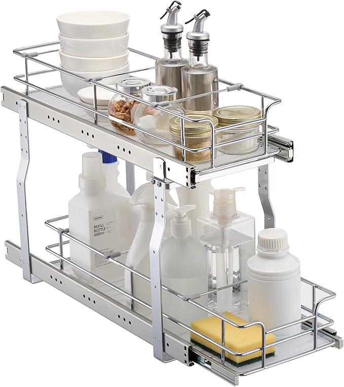 VEVOR Pull Out Cabinet Organizer, 8.5" W x 21" D x15.2 HHeavy Duty Slide Out by VEVOR