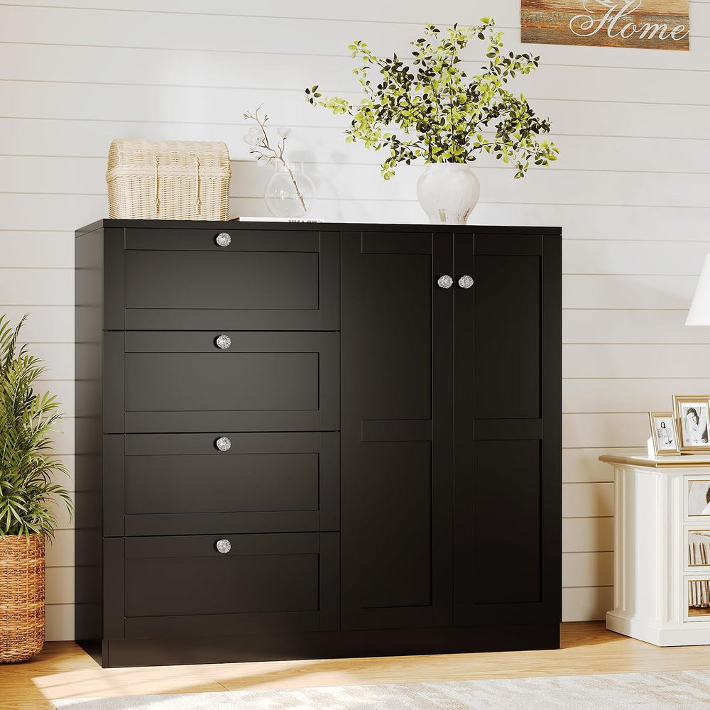 VOWNER 43''H Armoire Wardrobe Closet with 4 Drawers and 2 Doors