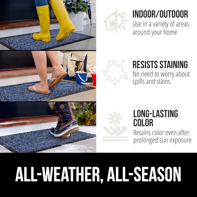 GORILLA GRIP 100% Waterproof All-Season WeatherMAX Doormat 35x23, US Designed - Image 3