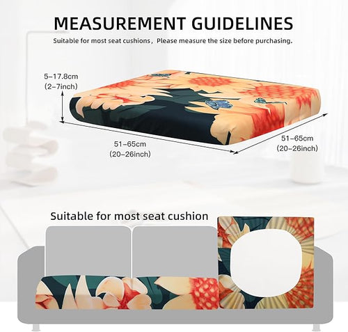 8Pcs Outdoor Cushion Covers, Patio Cushion Covers, Stretch Elastic Slipcovers - Image 2