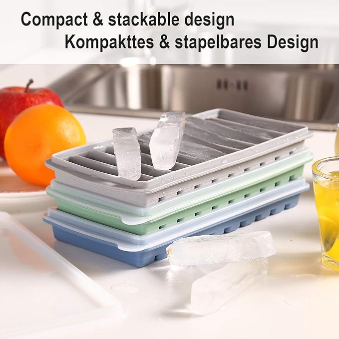 LessMo 2 PCS Ice Cube Tray, Long Ice Stick Tray Silicone - Image 2