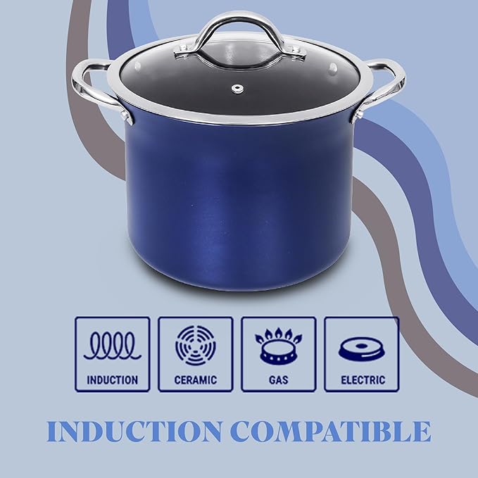 CONCORD Sapphire Nonstick 7 Quart Stock Pot Cookware Set - Image 6