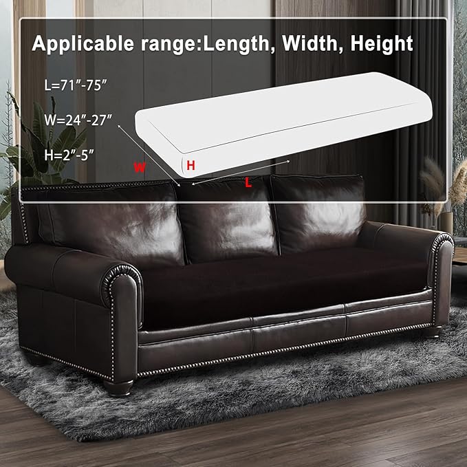Leather Look Couch Cushion Covers Sofa Seat Slipcovers Sets Couches Furniture - Image 3