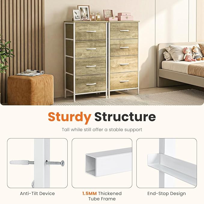 Sweetcrispy Nightstand Small Bedroom Dresser