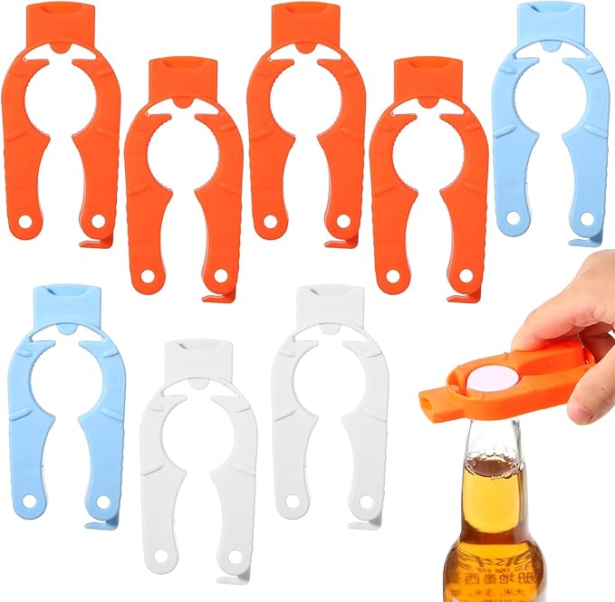 8 Pcs Water Bottle Opener Plastic Bottle Cap Opener Multi-Purpose Orange Soda by Unknown