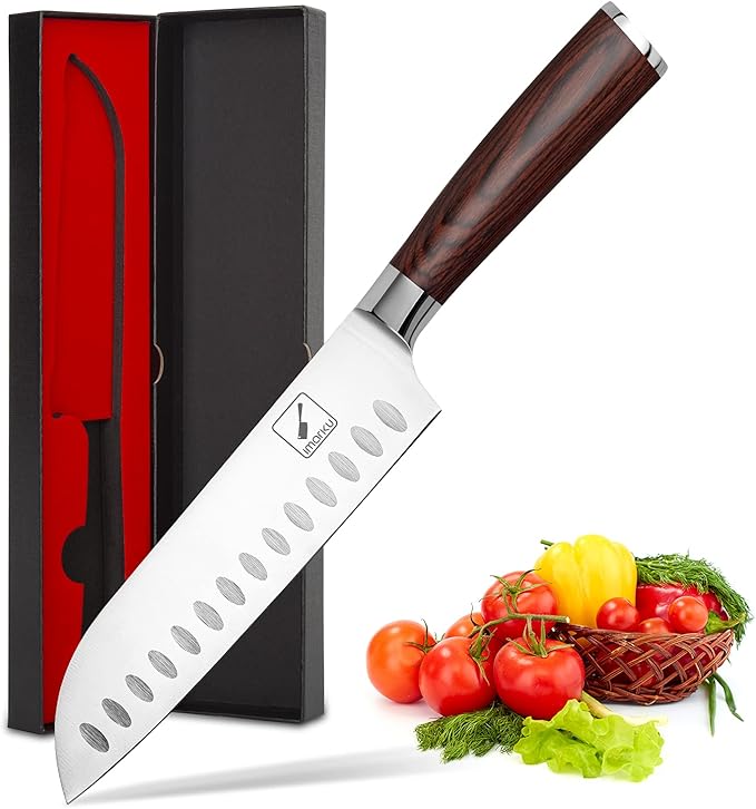 imarku Santoku Knife 7 inch Kitchen Knife Ultra Sharp Asian Knife Japanese Chef by imarku