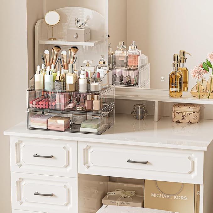Clear Stackable Makeup Organizer - Image 2