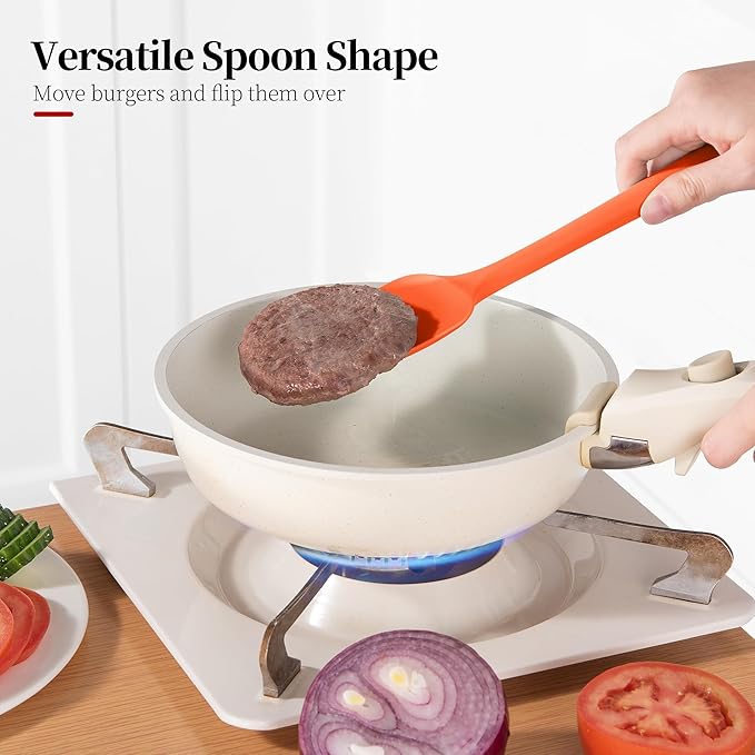 Heat Resistant Silicone Spatula Set of 4, Luxiwise 600ºF High Temp Baking - Image 6