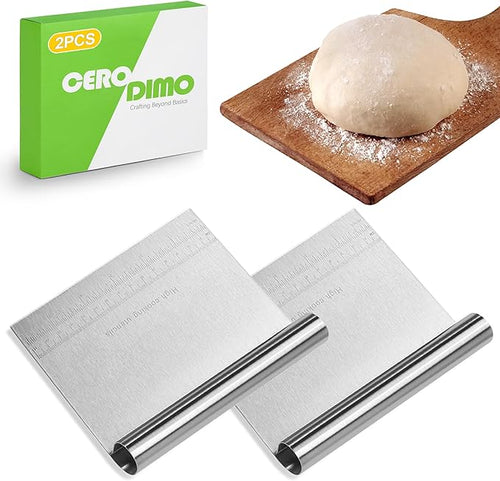 2 Pack Stainless Steel Dough Scraper Set by Unknown