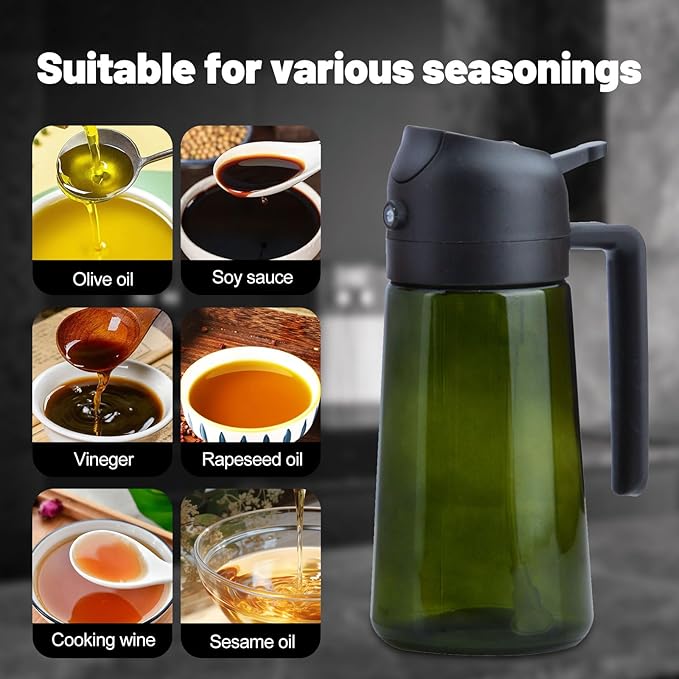 2 In 1 Oil Dispenser And Oil Sprayer, 16 Oz/470 Ml Oil Dispenser - Image 4