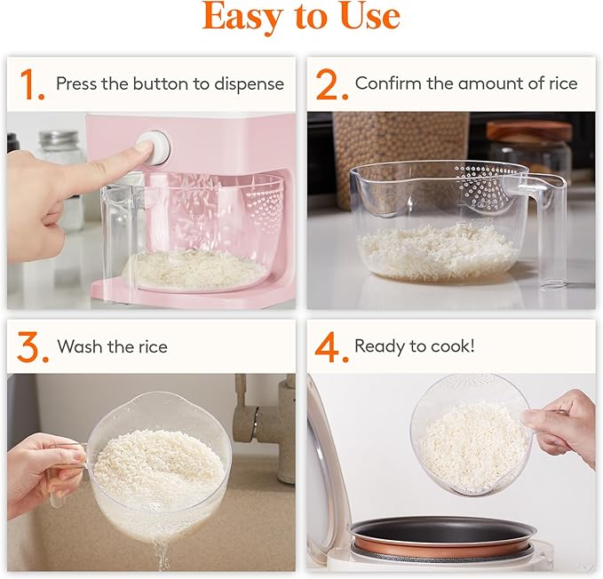 Lifewit 2 Pack Rice Dispenser 25 Lbs, Rice Storage Container Sealed Moisture - Image 8