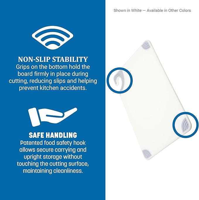 San Jamar Saf-T-Grip Plastic Cutting Board - Image 3
