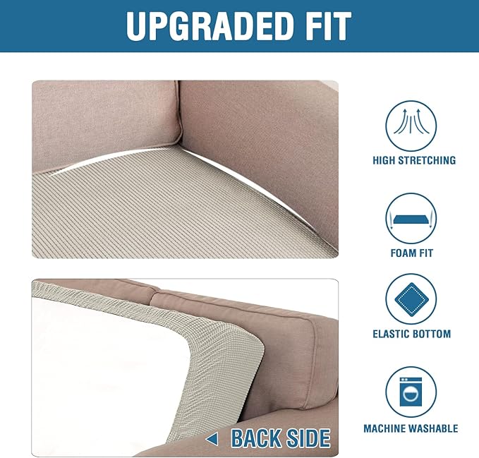 H.VERSAILTEX Super Stretch Individual Seat Cushion Covers Sofa Covers Couch - Image 6