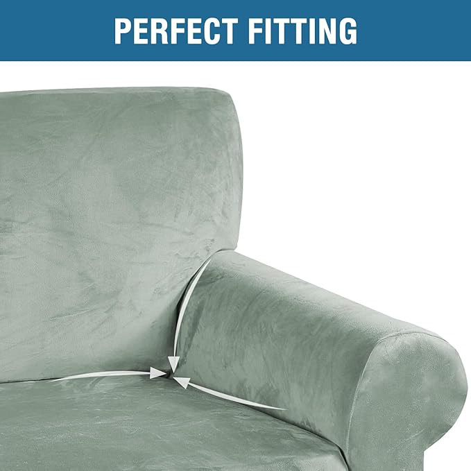 H.VERSAILTEX Stretch Velvet Loveseat Covers - Image 4