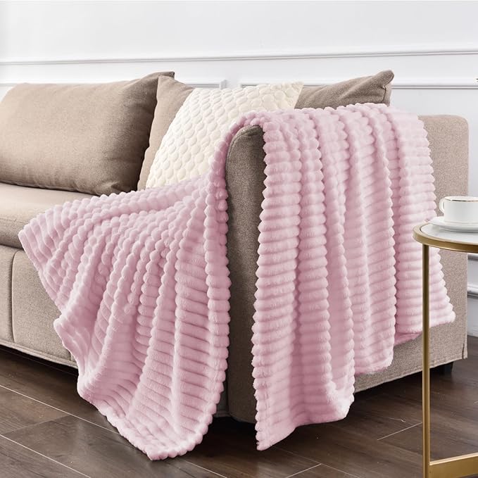 BEDELITE Fleece Blanket Twin Size – 3D Ribbed Jacquard Soft and Warm Decorative - Image 7