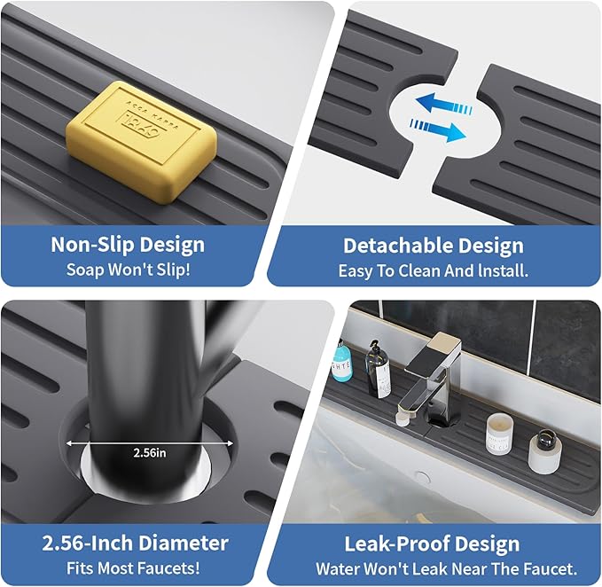 Stone Faucet Mat for Kitchen Sink, Water Absorbing Sink Water Splash Guard - Image 8