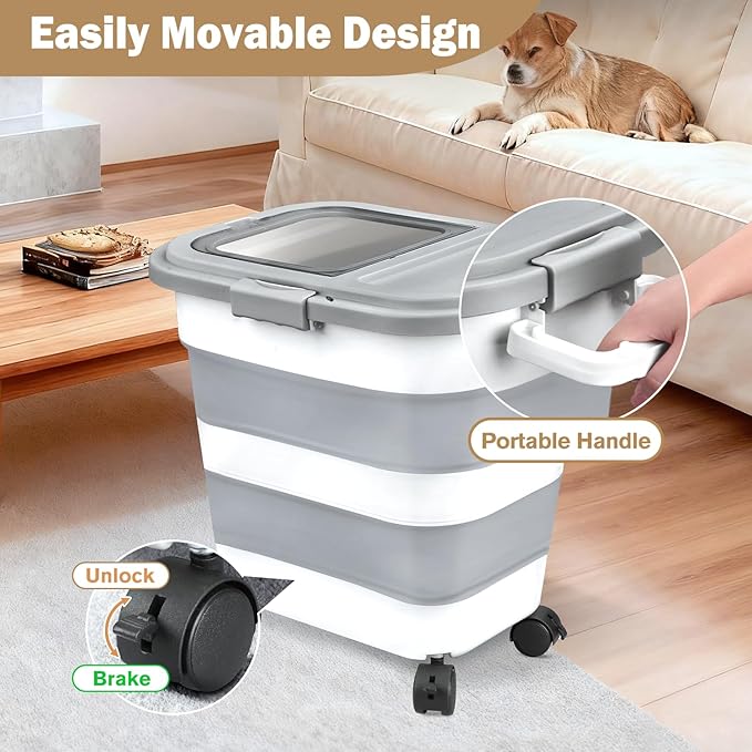 Komzon Rice Storage Container, Collapsible Airtight Food Storage Containers - Image 3