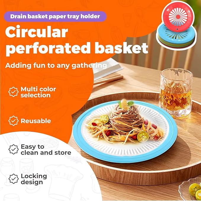 4 Pack Food Cover Tents with 7 Pack Paper Plate Holders, Reusable Outdoor - Image 4