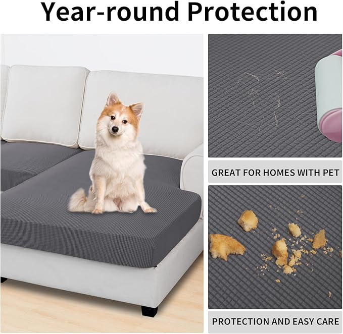Easy-Going Stretch 4 Pieces Couch Cushion Covers - Image 3