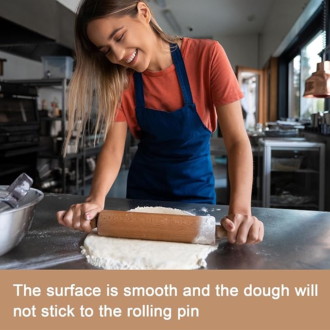 HARFINGTON 2pcs Silicone Rolling Pin 10" Stainless Silicone Surface Non-Stick - Image 5