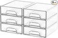 Yieach 2.2'' Tall Small Clear Stackable Storage Drawers, 6 Pack Stacking by Yieach