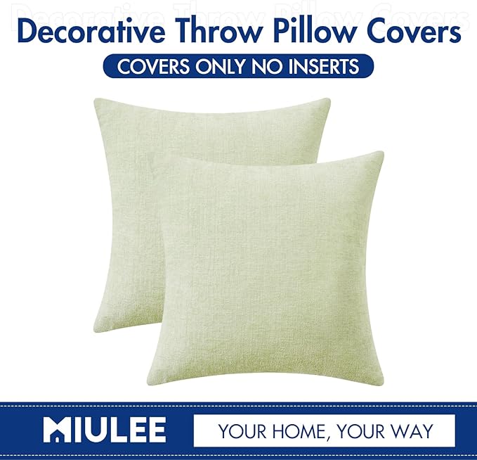 MIULEE Pack of 2 Spring Light Green Couch Throw Pillow Covers 20x20 Inch Soft - Image 6