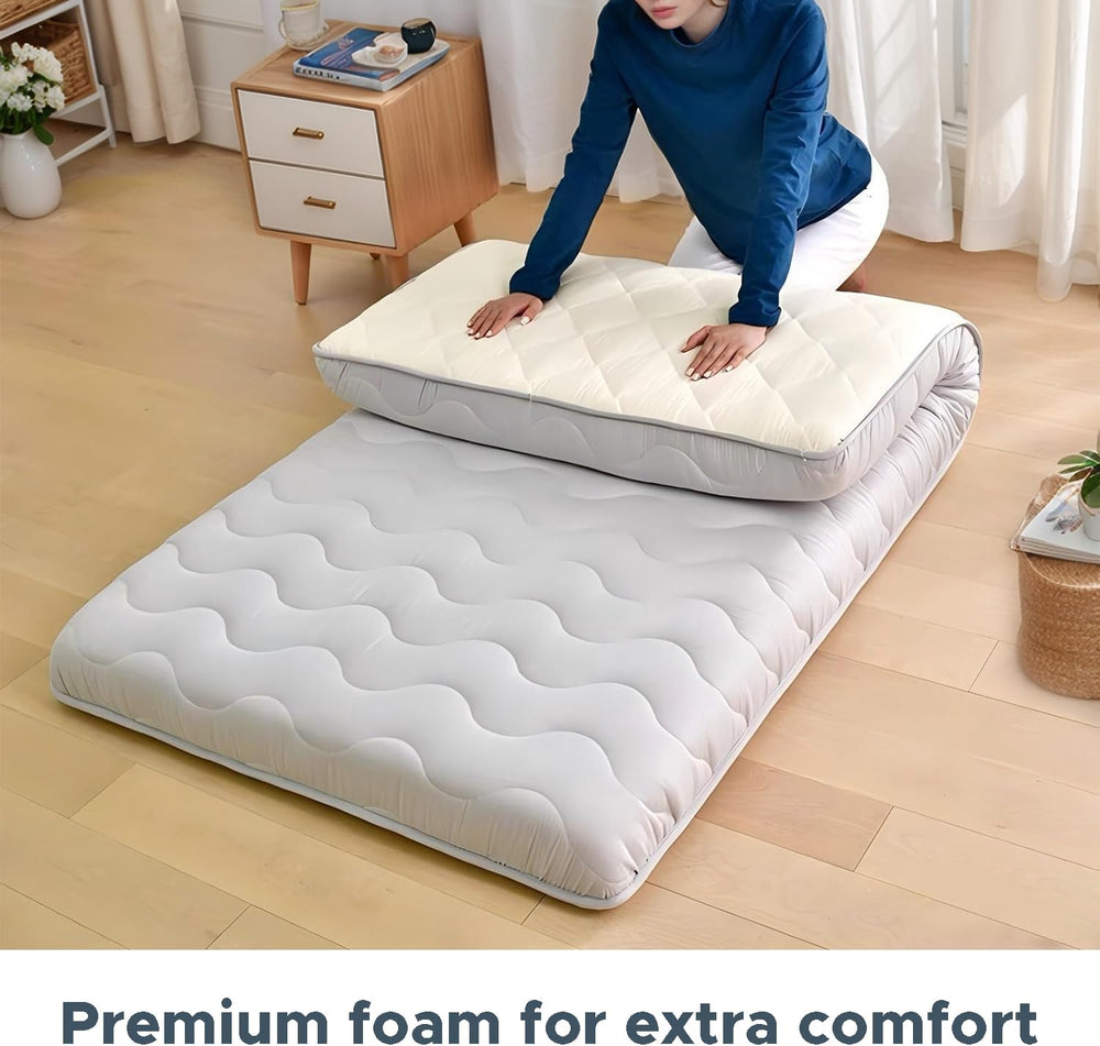 SCHNAUZER HOME Japanese Floor Mattress Futon Mattress Queen 3.5" Thick