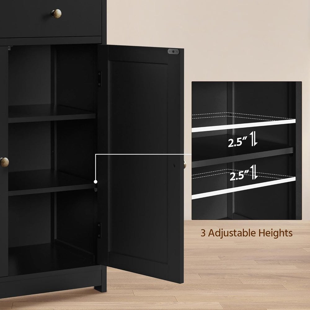 Yaheetech Bathroom Storage Cabinet with 1 Drawer and 2 Doors, Bathroom Floor ...