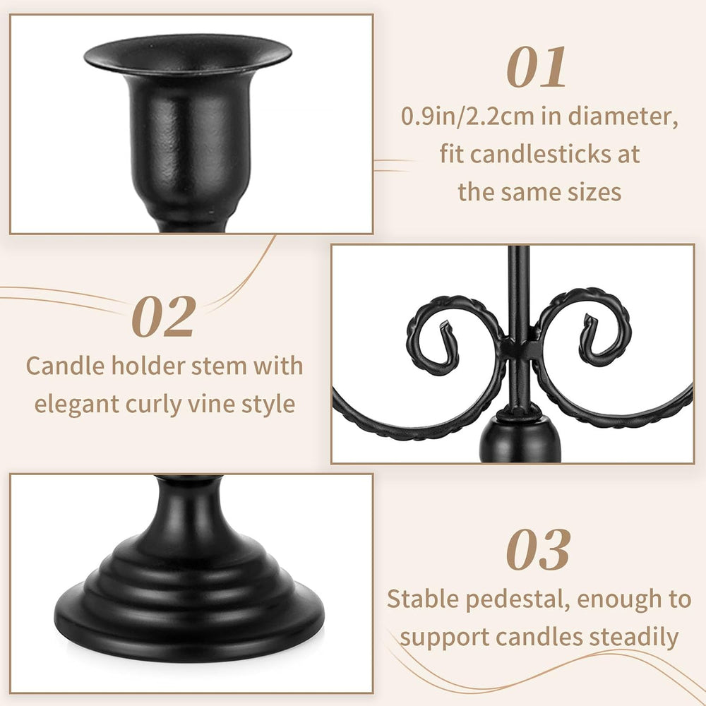 Sziqiqi Halloween Candelabra Candle Holder: 3 Arms Black Candelabra