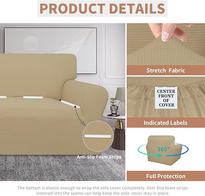 Easy-Going 100% Waterproof Couch Cover, Dual Waterproof Sofa Cover, Stretch - Image 4