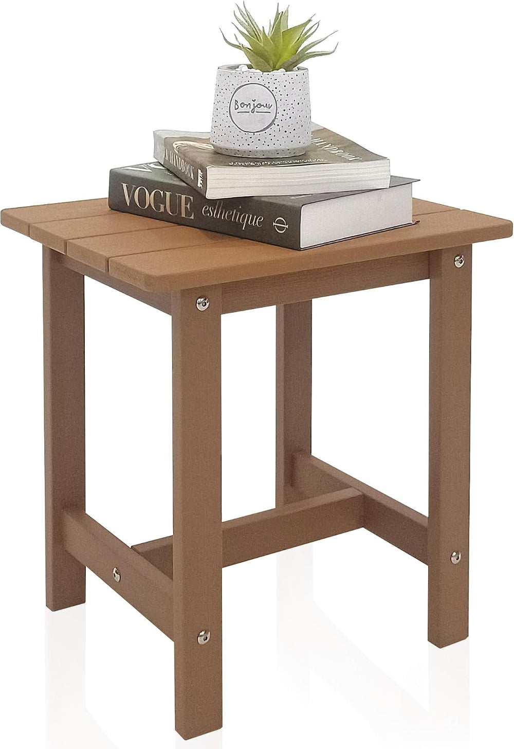 Outdoor Side Table, Weather Resistant Double Small Adirondack Side Table, Out...